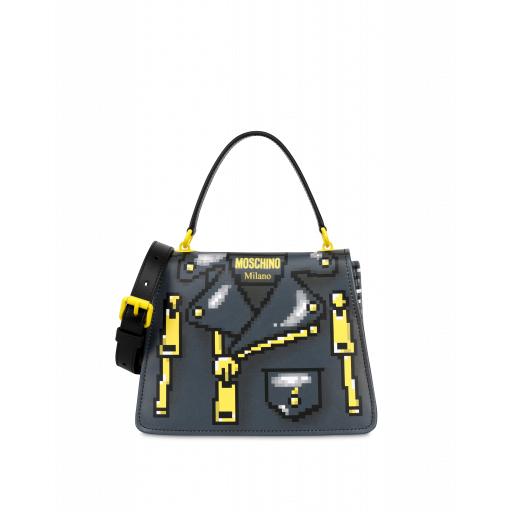Moschino Biker Bag Pixel Capsule Woman Grey Size U It - (one Size Us)