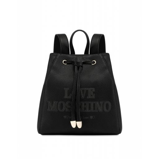 Love Moschino Embroidery Logo Backpack Woman Black Size U It - (one Size Us)