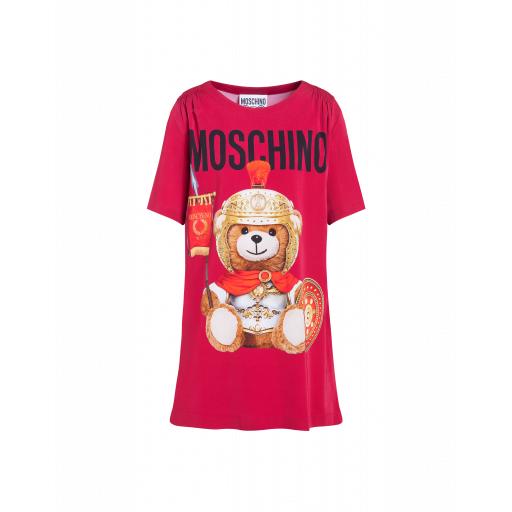 Moschino Roman Teddy Bear Viscose Dress Woman Red Size 38 It - (4 Us)