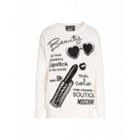 Boutique Moschino Pullover With Beauty Magazine Inlay Woman White Size L It