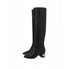 Moschino Moschino Heel Leather Boots Woman Black Size 36 It - (6 Us)