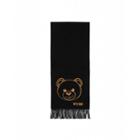 Moschino Teddy Bear Merino Wool Scarf Woman Black Size Single Size