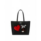 Love Moschino Shopper With Heart And Charming Doll Woman Black Size Single Size