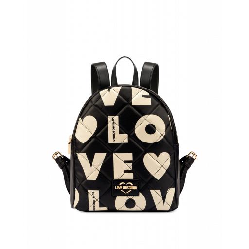 Love Moschino Love Quilted Backpack Woman Black Size U It - (one Size Us)