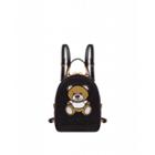 Moschino Teddy Embroidery Satin Backpack Woman Black Size U It - (one Size Us)