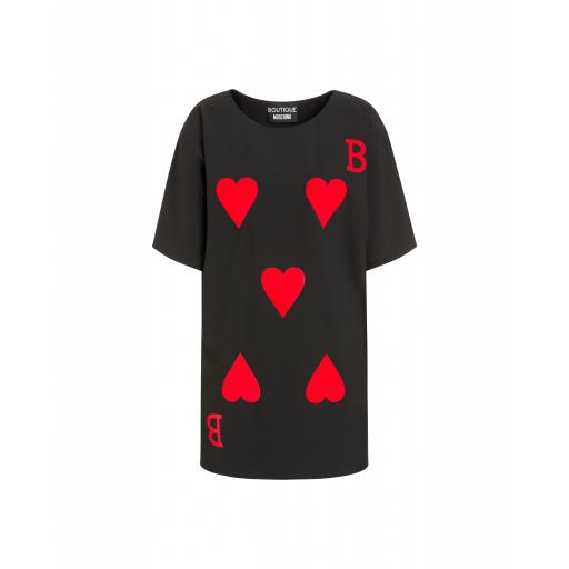 Boutique Moschino Cadi Dress With Hearts Card Woman Black Size 40 It - (6 Us)