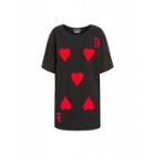 Boutique Moschino Cadi Dress With Hearts Card Woman Black Size 40 It - (6 Us)