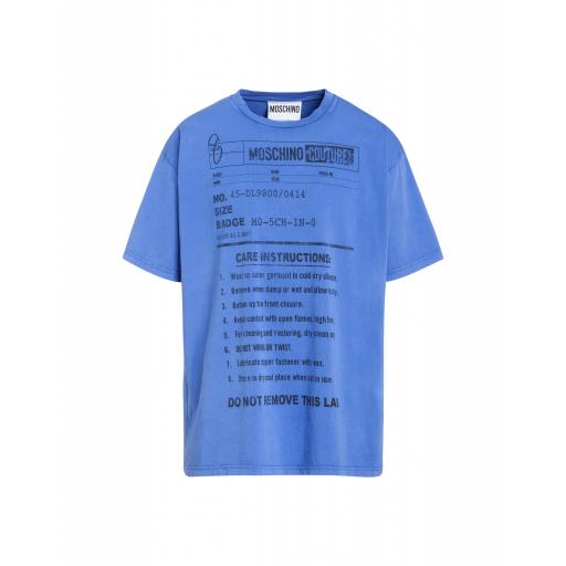 Moschino Army Label Jersey T-shirt Man Blue Size 48 It - (38 Us)