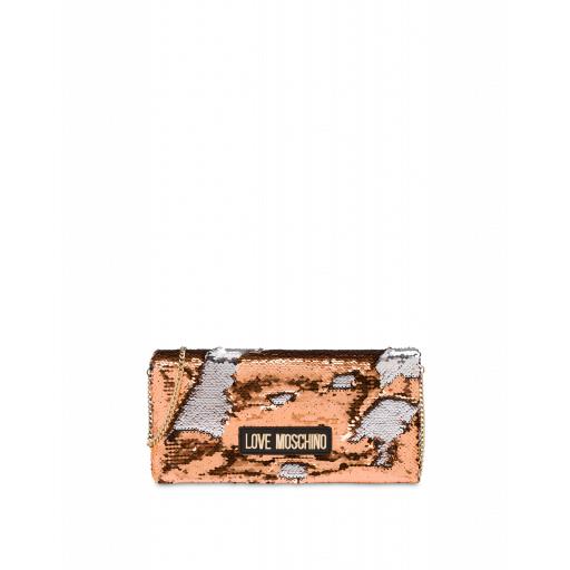 Love Moschino Sequins Evening Bag Woman Pink Size U It - (one Size Us)