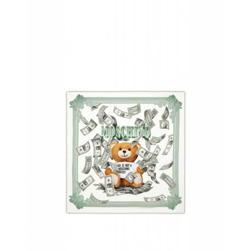Moschino Dollar Teddy Bear Foulard Woman White Size Single Size