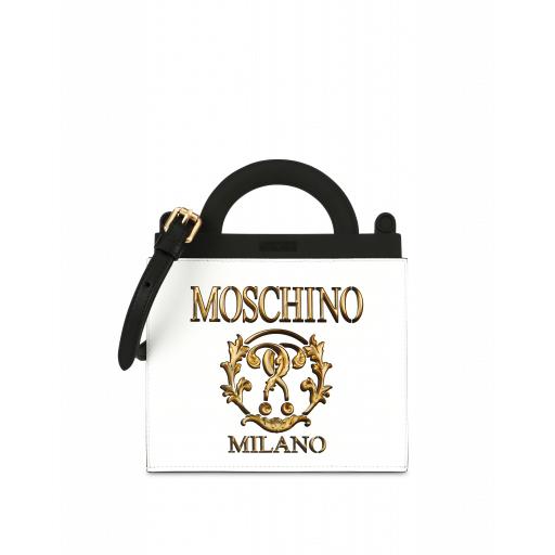 Moschino Roman Double Question Mark Mini Shopper Woman White Size U It - (one Size Us)