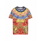 Moschino Roman Scarf Jersey T-shirt Man Multicoloured Size 44 It - (34 Us)