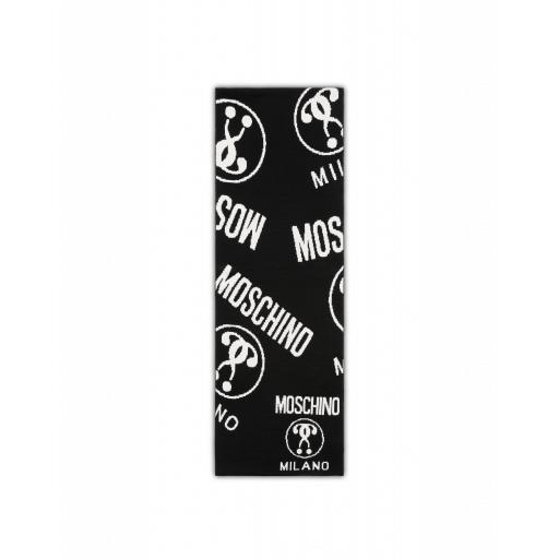 Moschino Double Question Mark Scarf Man Black Size Single Size
