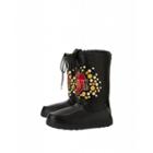 Love Moschino Snow Boots With Gold Buttons Woman Black Size 35-36