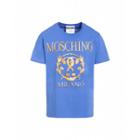 Moschino Roman Double Question Mark Jersey T-shirt Man Blue Size 52 It - (42 Us)
