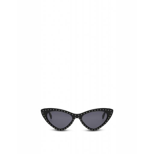 Moschino Cat Eye Sunglasses With Micro Studs Woman Black Size Single Size