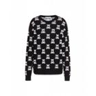 Moschino Moschino Teddy Bear Jacquard Merino Wool Sweater Woman Black Size L It