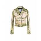Moschino Watercolor Money Nappa Biker Woman Beige Size 40 It - (6 Us)