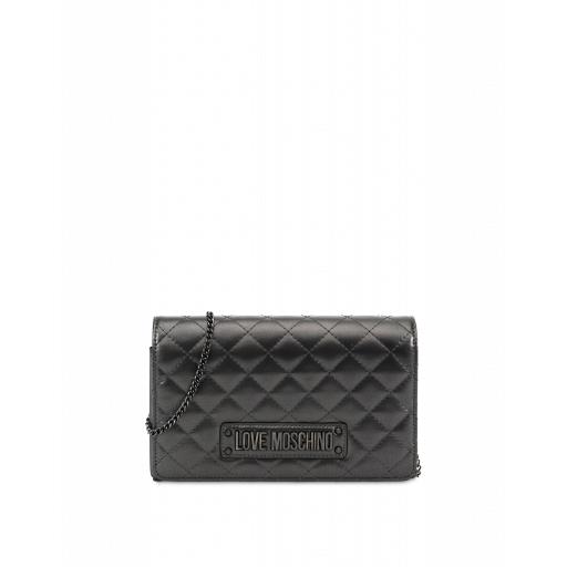 Love Moschino Quilted Evening Bag With Logo Woman Grey Size U It - (one Size Us)