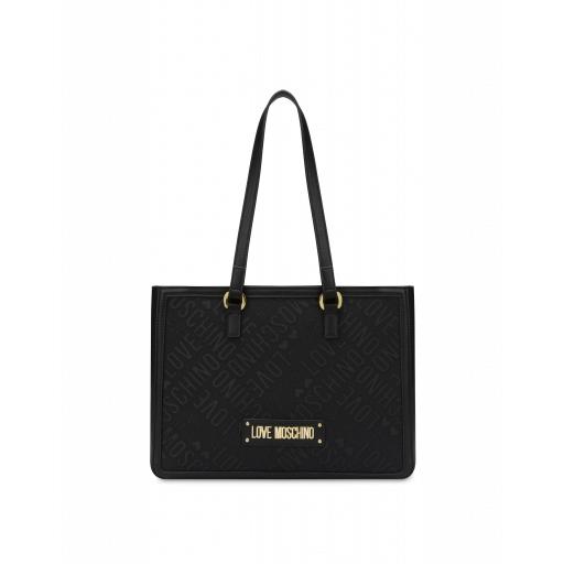 Love Moschino Jacquard Logo Shopper Woman Black Size Single Size