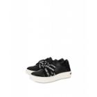 Love Moschino Leather Sneakers With Bow Woman Black Size 37