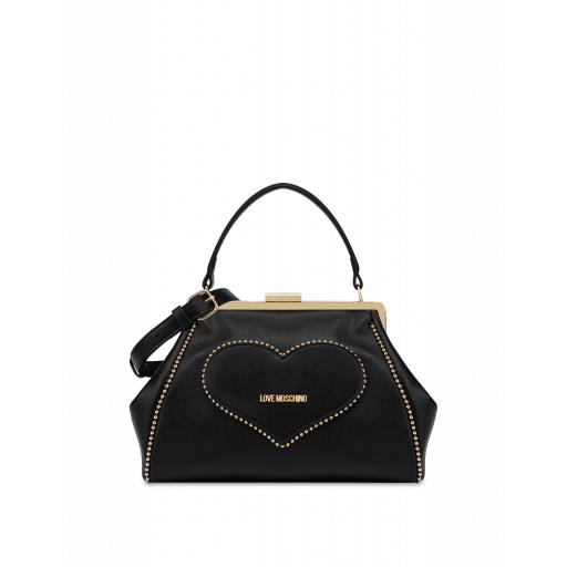 Love Moschino Studded Heart Handbag Woman Black Size U It - (one Size Us)