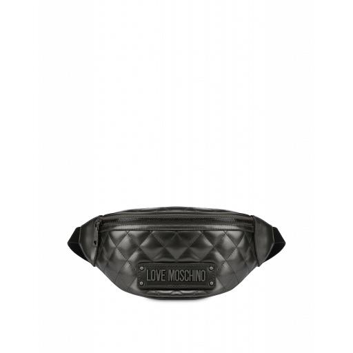 Love Moschino Quilted Waist Bag With Logo Woman Grey Size U It - (one Size Us)