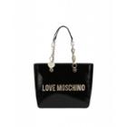 Love Moschino Shopper With Peace And Love Chain Woman Black Size Single Size