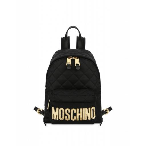 Moschino Quilted Backpack With Logo Woman Black Size U It - (one Size Us)