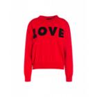 Love Moschino Stockinette Stitch Pullover With Logo Woman Red Size 38 It - (4 Us)