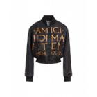 Moschino Roman Embroidery Nylon Bomber Woman Black Size 38 It - (4 Us)