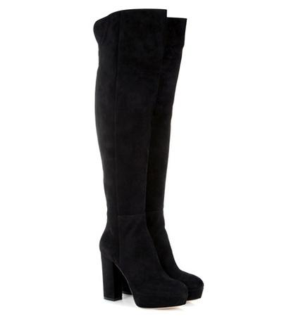 Aquazzura Temple Suede Over-the-knee Platform Boots