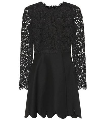 Valentino Lace Silk And Wool Minidress