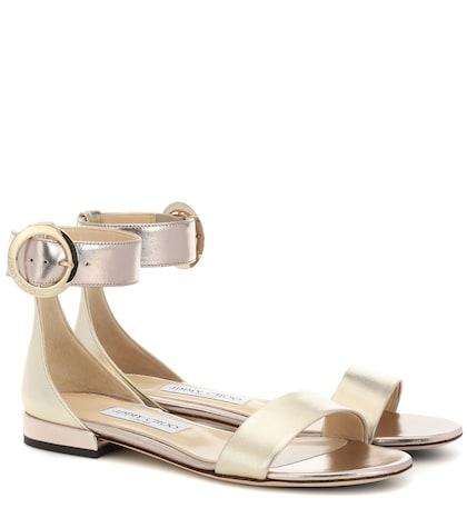 Jimmy Choo Jaimie Metallic Leather Sandals