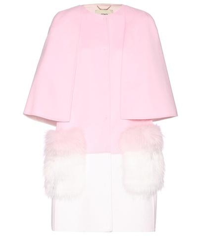 Fendi Fur-trimmed Wool Coat