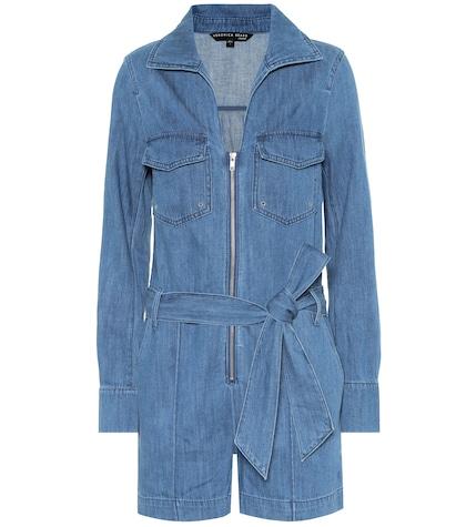 Veronica Beard Keenan Cotton And Linen Playsuit