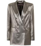 Saint Laurent Nadia Metallic Stretch Silk Blazer