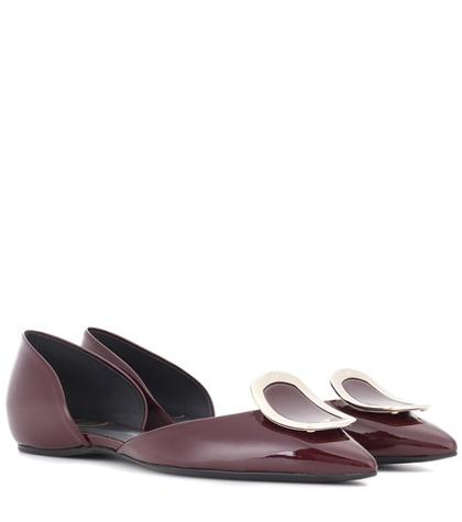 Paige Dorsay Sexy Choc Patent Leather Ballerinas