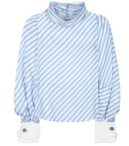 Poupette St Barth Striped Silk Blouse
