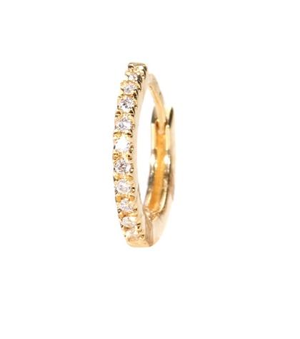 Victoria Beckham Tiny Hoop Paved 18kt Yellow Gold And Diamond Earring