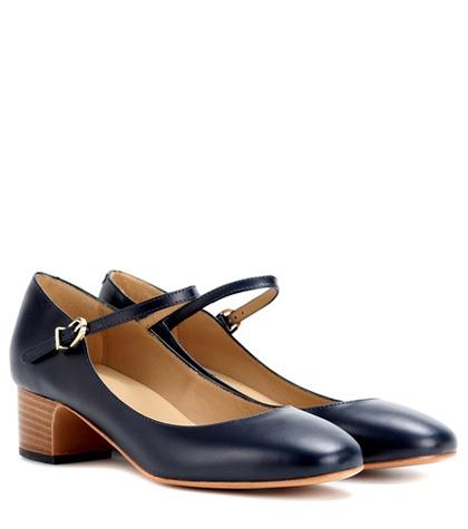 A.p.c. Victoria Leather Mary Jane Pumps