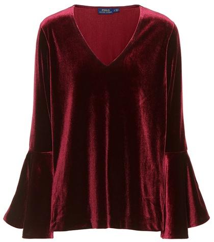 Polo Ralph Lauren V-neck Velvet Top