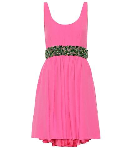 Prada Embellished Crêpe Minidress