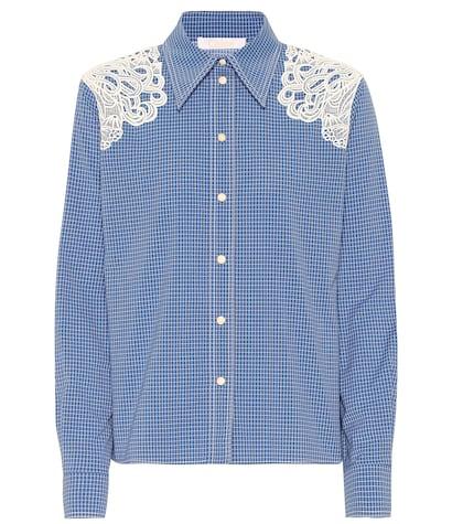 Chlo Embroidered Checked Cotton Shirt