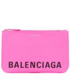 Balenciaga Logo Leather Pouch