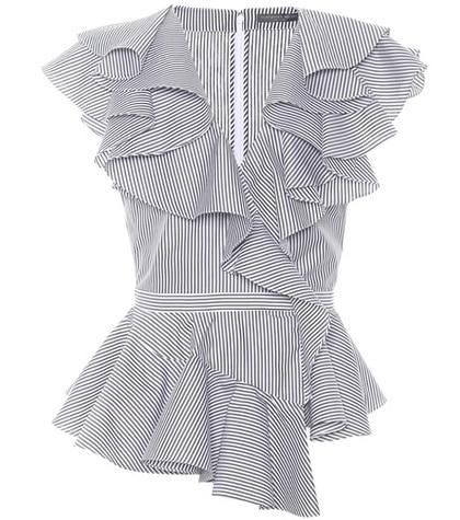 Alexander Mcqueen Ruffled Poplin Top