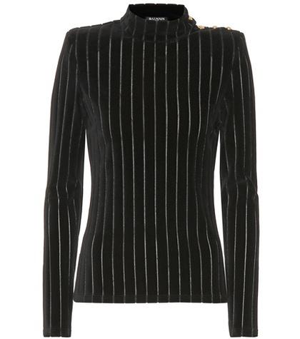 Maison Margiela Striped Velvet Top