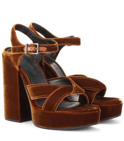 Marni Velvet Plateau Sandals