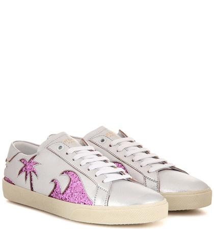 Fendi Court Classic Sl/06 Sea, Sex & Sun Embellished Leather Sneakers