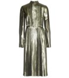 J Brand Metallic Silk-blend Pleated Dress